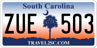 SC license plate ZUE503