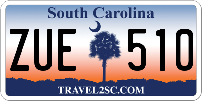 SC license plate ZUE510