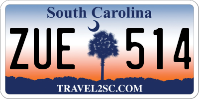 SC license plate ZUE514