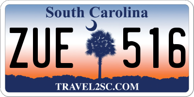 SC license plate ZUE516