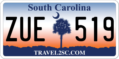 SC license plate ZUE519