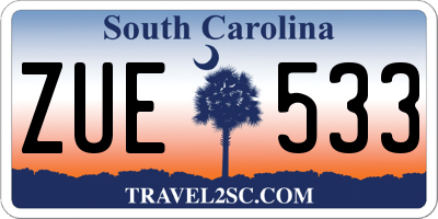 SC license plate ZUE533