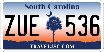 SC license plate ZUE536