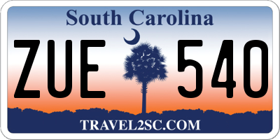 SC license plate ZUE540
