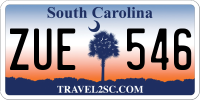 SC license plate ZUE546