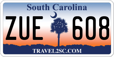 SC license plate ZUE608