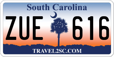 SC license plate ZUE616