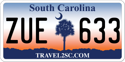 SC license plate ZUE633