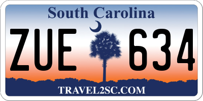 SC license plate ZUE634