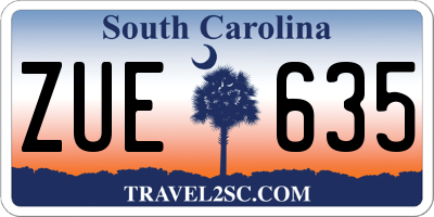 SC license plate ZUE635