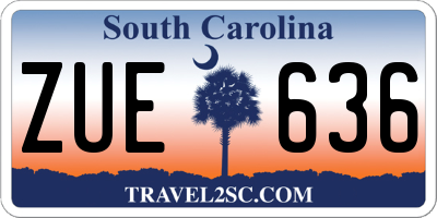 SC license plate ZUE636