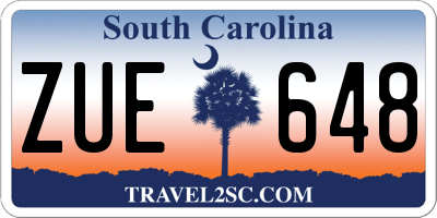 SC license plate ZUE648