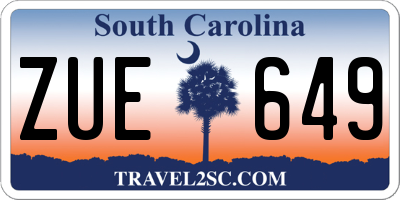 SC license plate ZUE649
