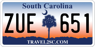 SC license plate ZUE651