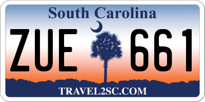 SC license plate ZUE661