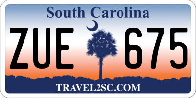 SC license plate ZUE675