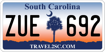 SC license plate ZUE692