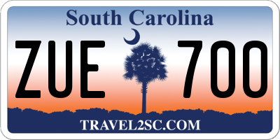 SC license plate ZUE700