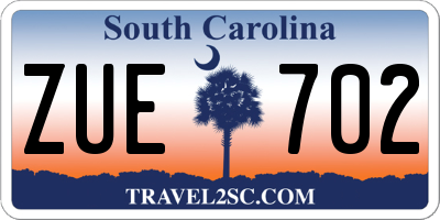 SC license plate ZUE702