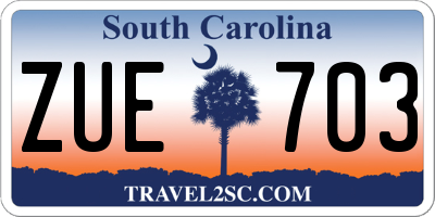 SC license plate ZUE703