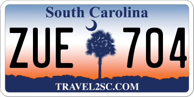 SC license plate ZUE704