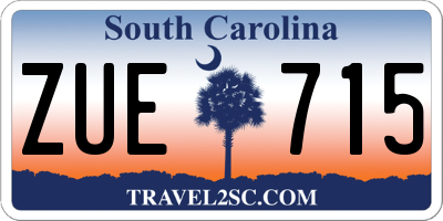 SC license plate ZUE715