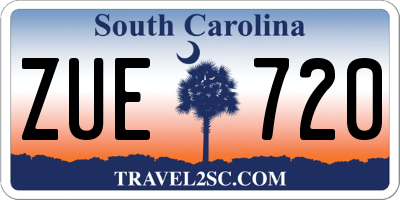 SC license plate ZUE720