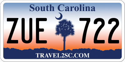 SC license plate ZUE722