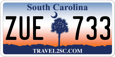 SC license plate ZUE733