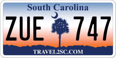 SC license plate ZUE747