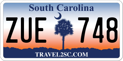 SC license plate ZUE748