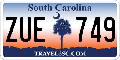 SC license plate ZUE749