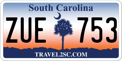 SC license plate ZUE753