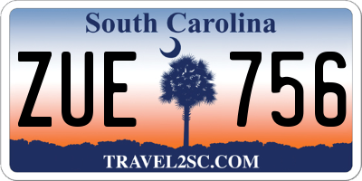 SC license plate ZUE756