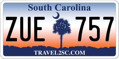SC license plate ZUE757