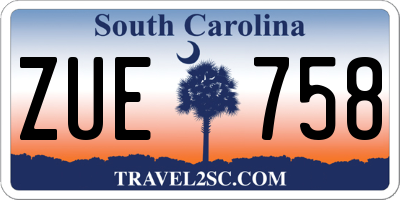 SC license plate ZUE758