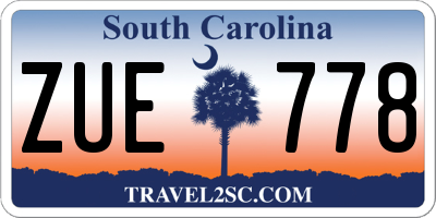 SC license plate ZUE778