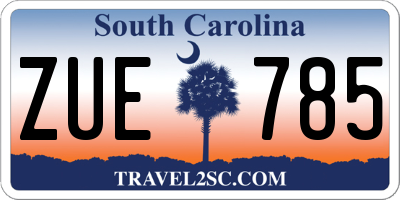 SC license plate ZUE785