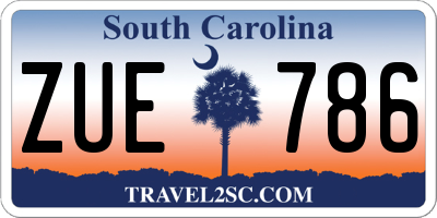 SC license plate ZUE786
