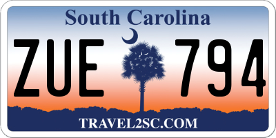 SC license plate ZUE794