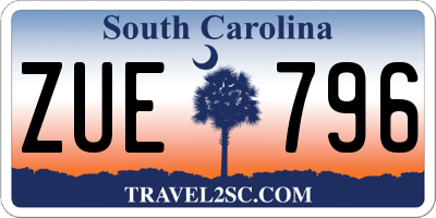 SC license plate ZUE796