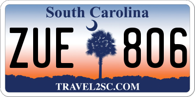SC license plate ZUE806