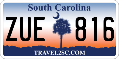 SC license plate ZUE816