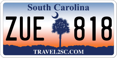 SC license plate ZUE818