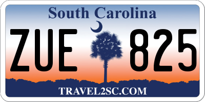 SC license plate ZUE825