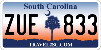 SC license plate ZUE833