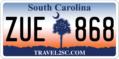 SC license plate ZUE868