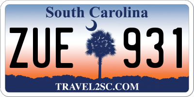 SC license plate ZUE931