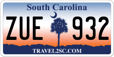 SC license plate ZUE932