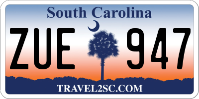 SC license plate ZUE947